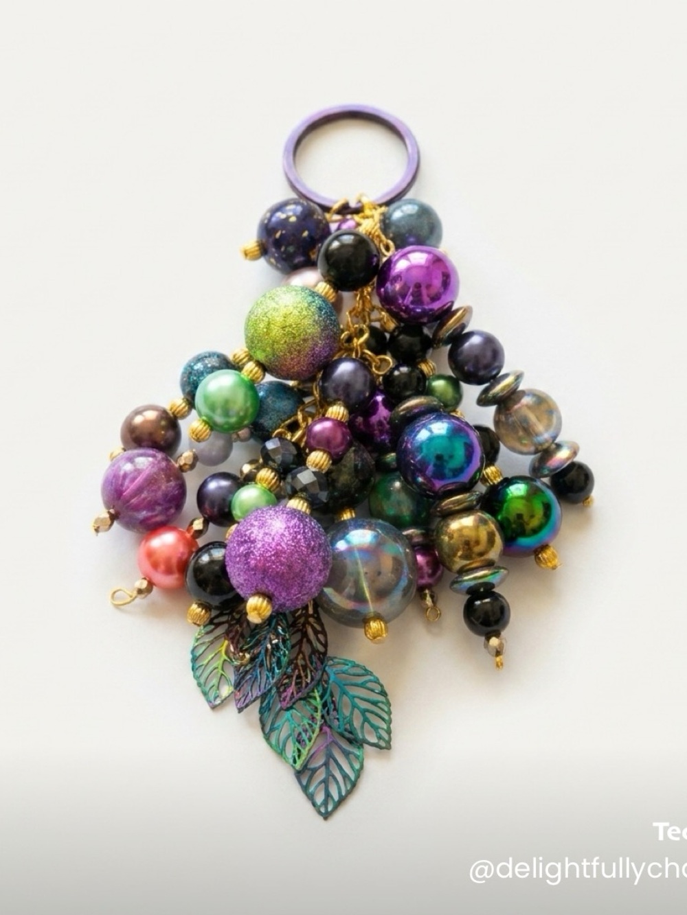 Delightfully Chic Multicolor Beaded Key & Card Holder